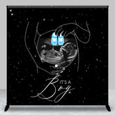 Lofaris Custom B Ultrasound Universe Boy Baby Shower Backdrop